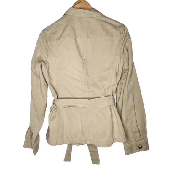 Kate Hill Tan Khaki Belted Utility Jacket Size 8 - Picture 2 of 8
